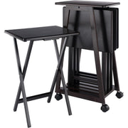 HomeStock Lakefront Luxury 5-Pc Snack Table Set, Coffee Finish