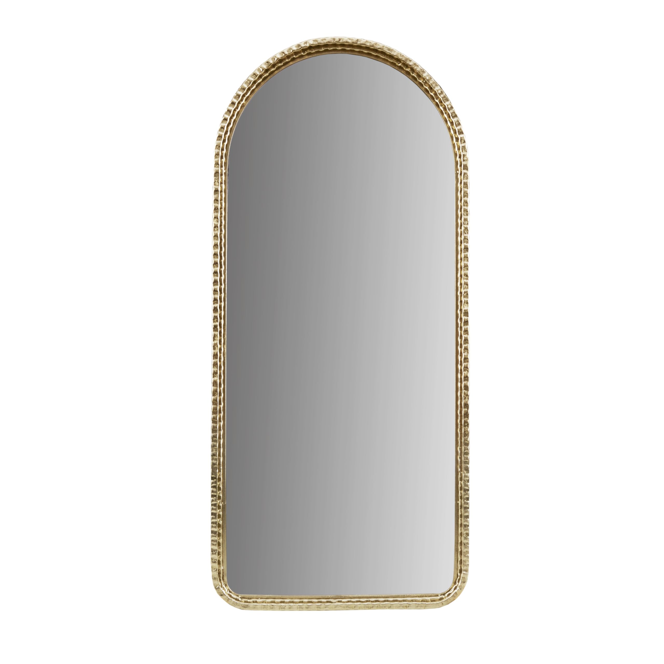 Arched Wall Mirror with Gold Metal Frame, 45"H
