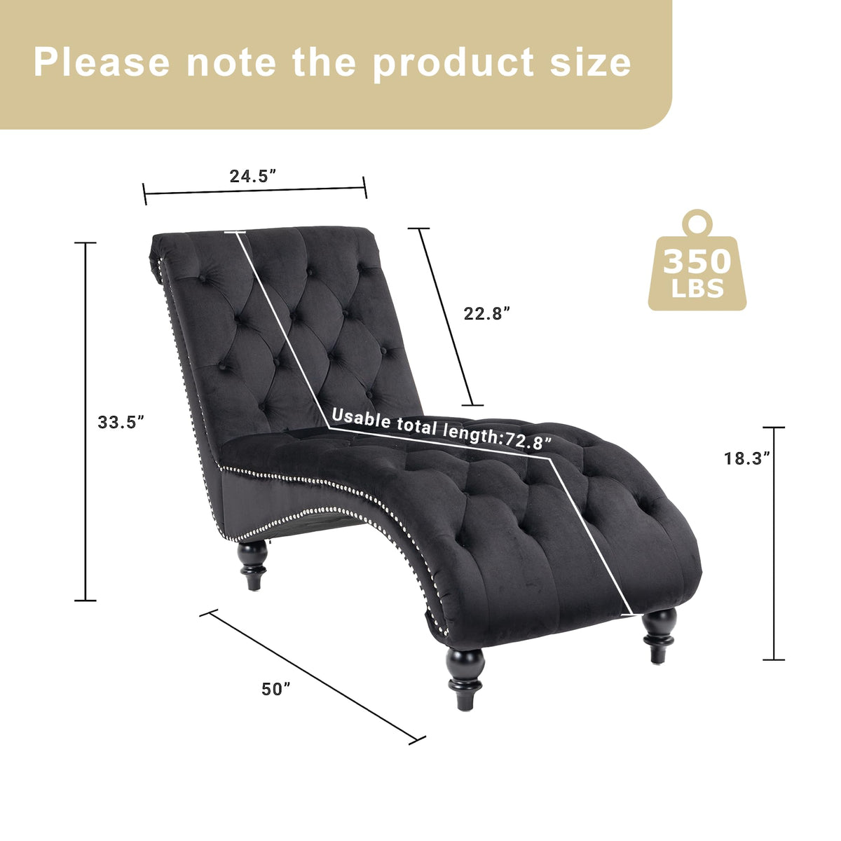 Black Velvet Chaise Lounge