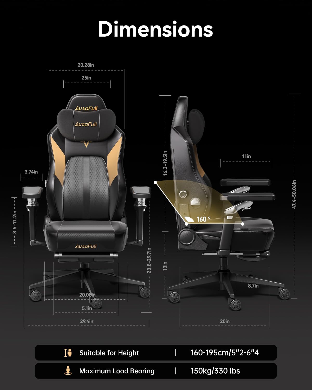 Ergonomic Gaming Chair with Heated & Ventilated Seat