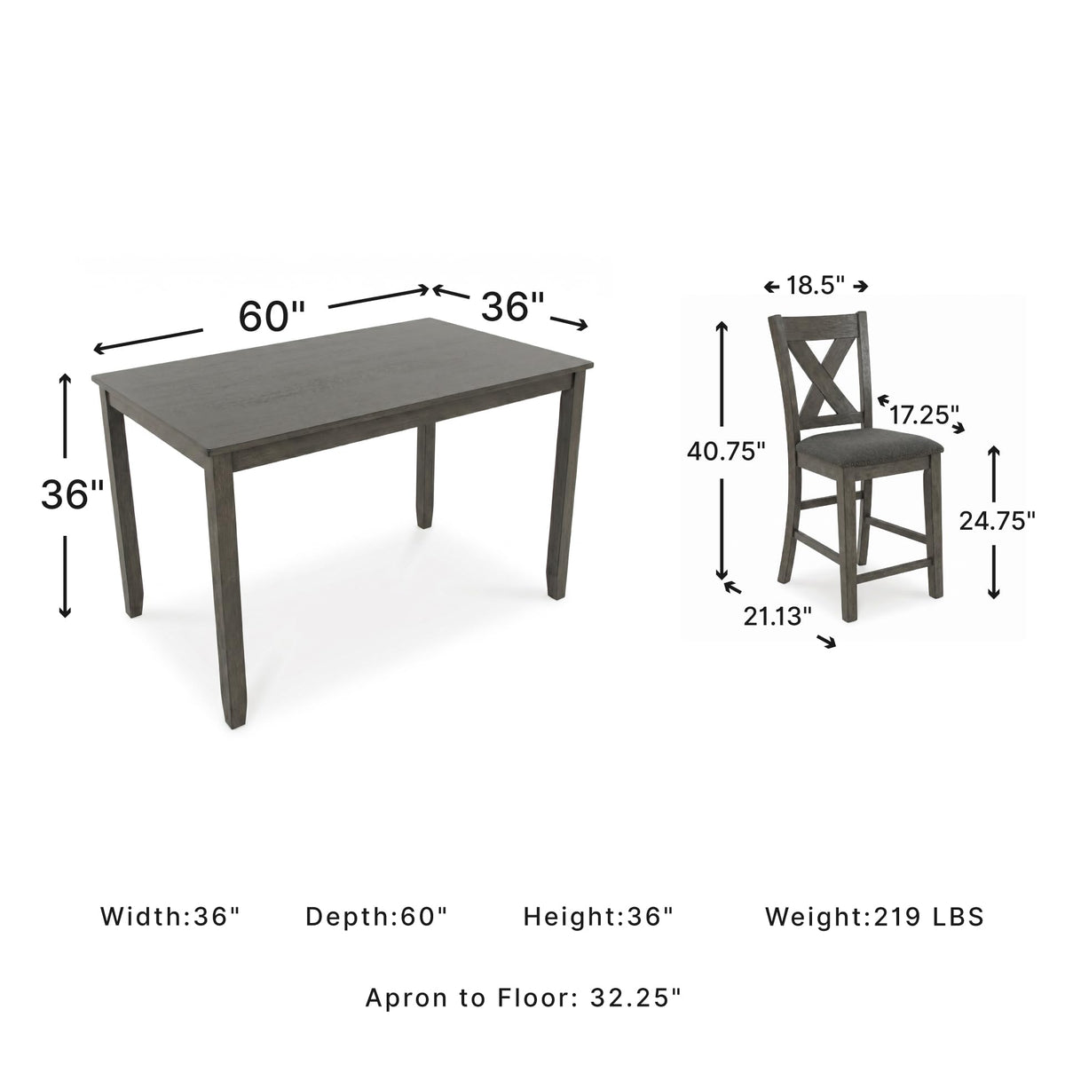 7-Piece Counter Height Dining Set