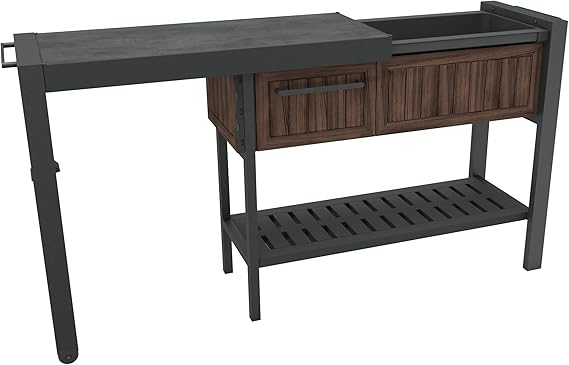 Outdoor Storage Table with Stainless Steel Top
