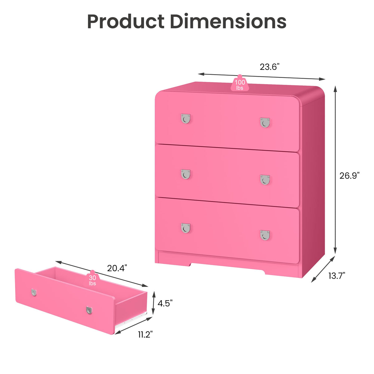 3-Drawer Nightstand
