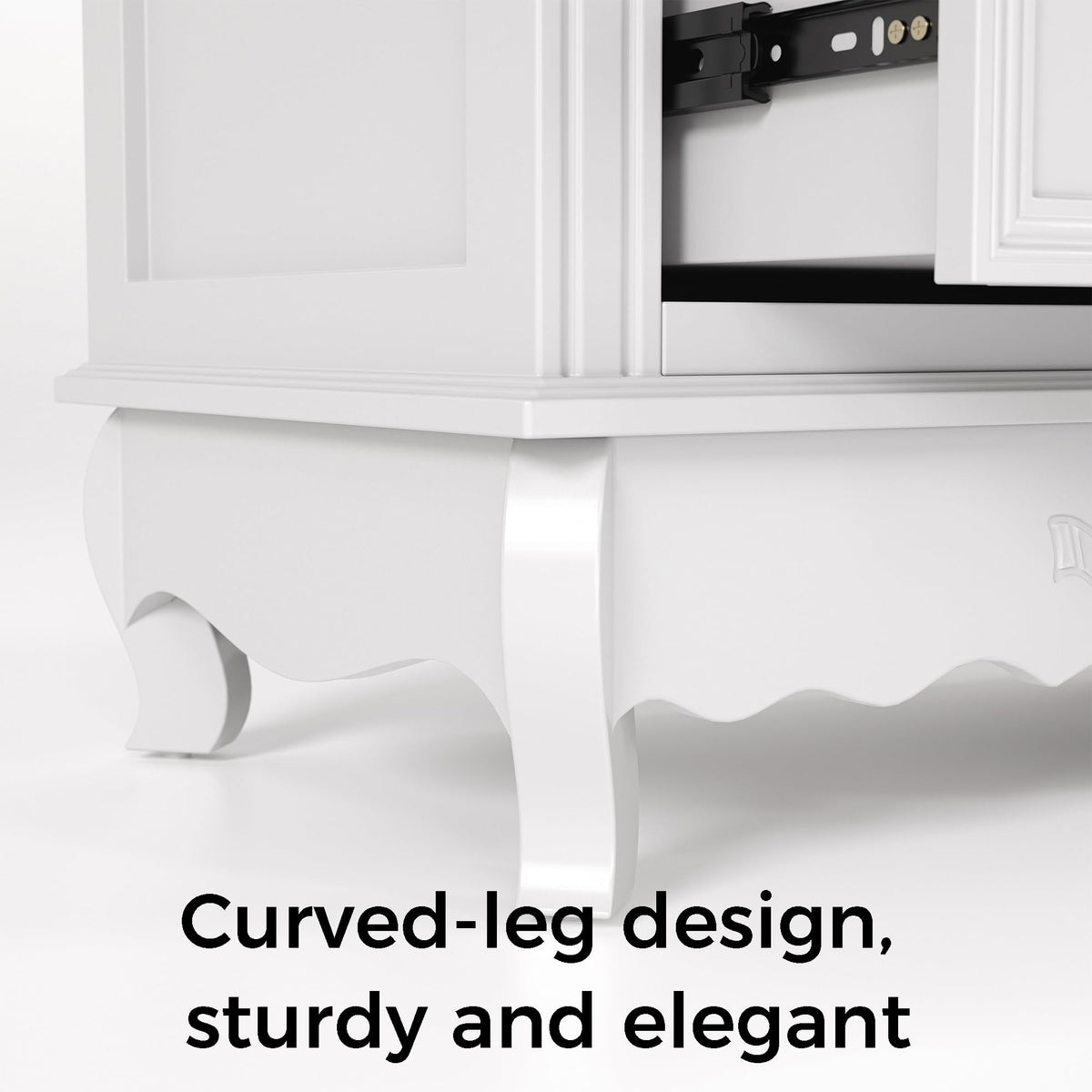 Homsee Nightstand Set of 2, Pre-Assembled Bedside Table, 23.6" W, White
