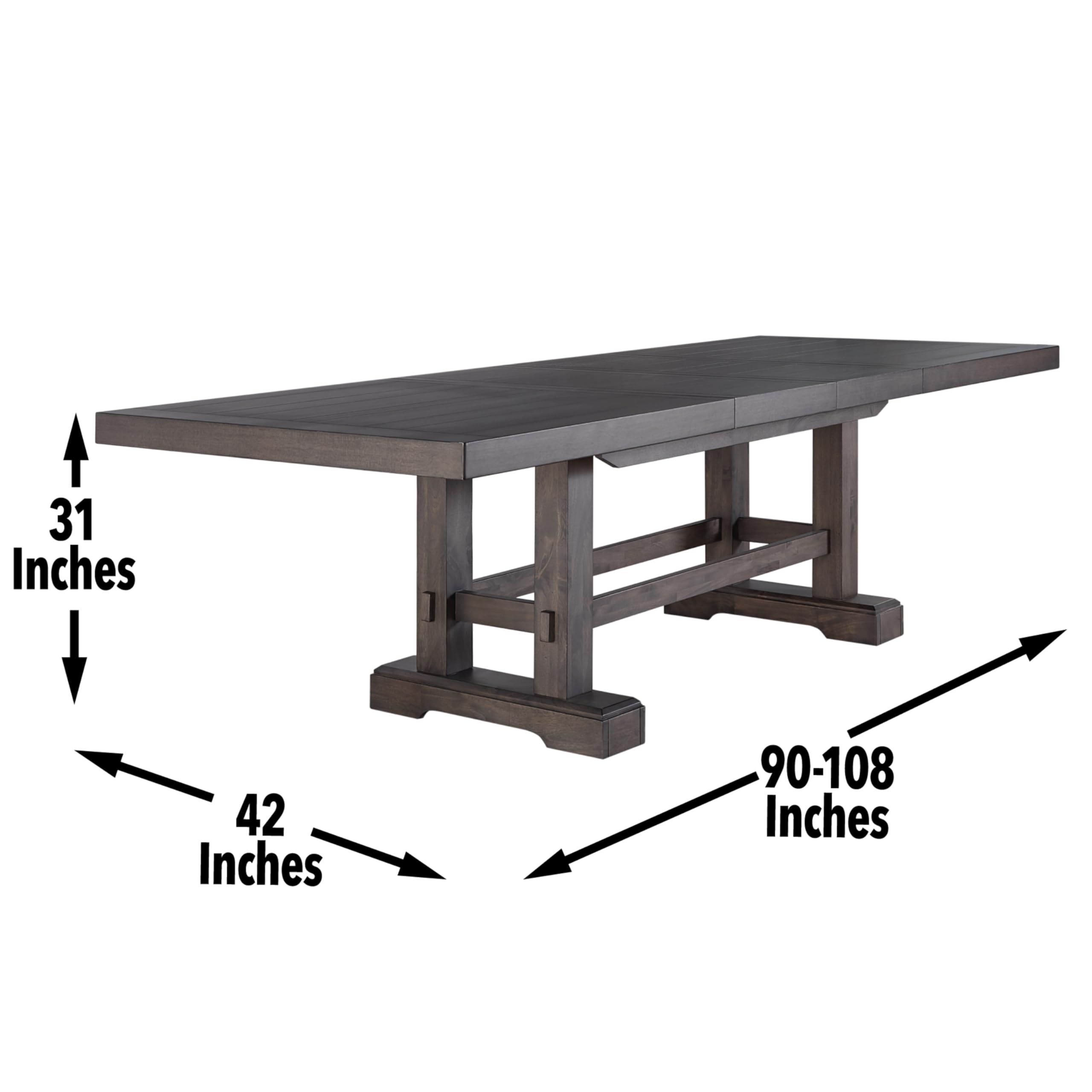 Steve Silver Furniture Napa 9pc Dining Table Set, 72"-90"-108" Dining Table w/ 2-18" Leaves, 8 Upholstered Side Dining Chairs, Farmhouse Design, Dining Room, 72" L x 42" W x 30.5" H, Brown