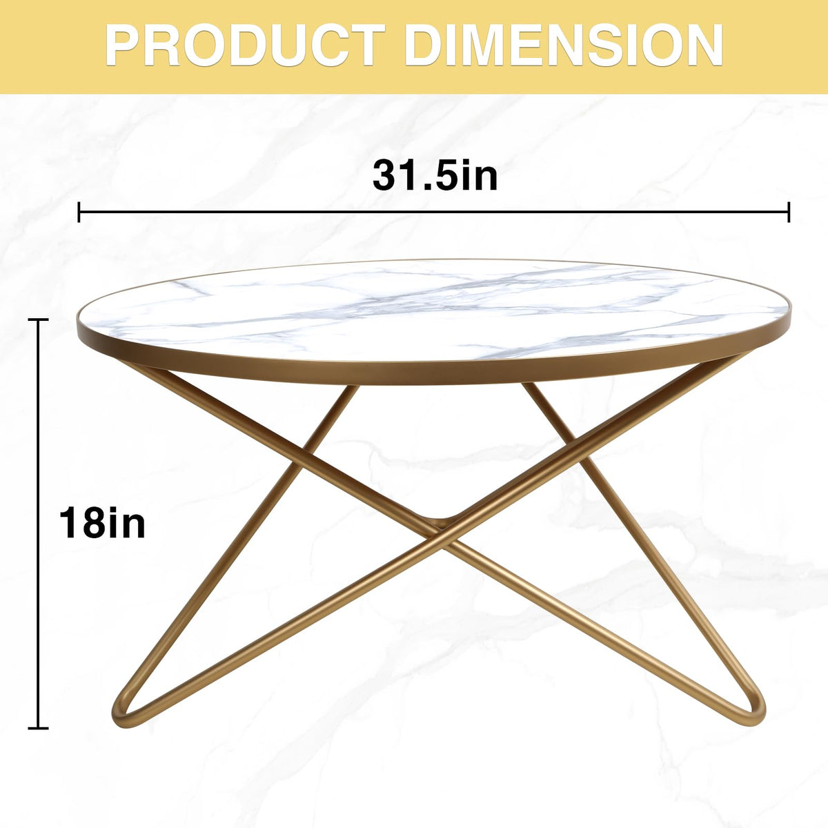 Round Faux Marble Coffee Table