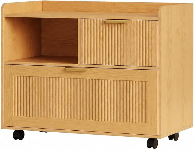 Fluted Rolling File Cabinet