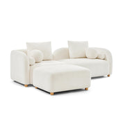 Curved Boucle Modular Ottoman