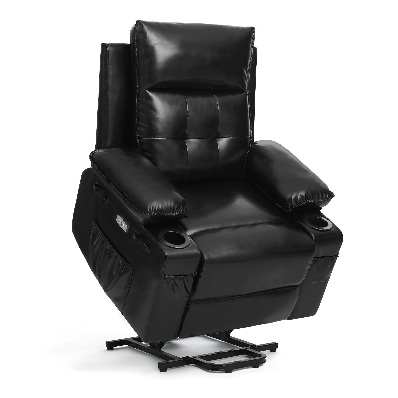 Polar Aurora Power Lift Chair for Elderly,Electric Recliner Chair with Vibrating Massage & Heating,Living Room Chair with Thickened armrest,USB Ports,2 Cup Holders