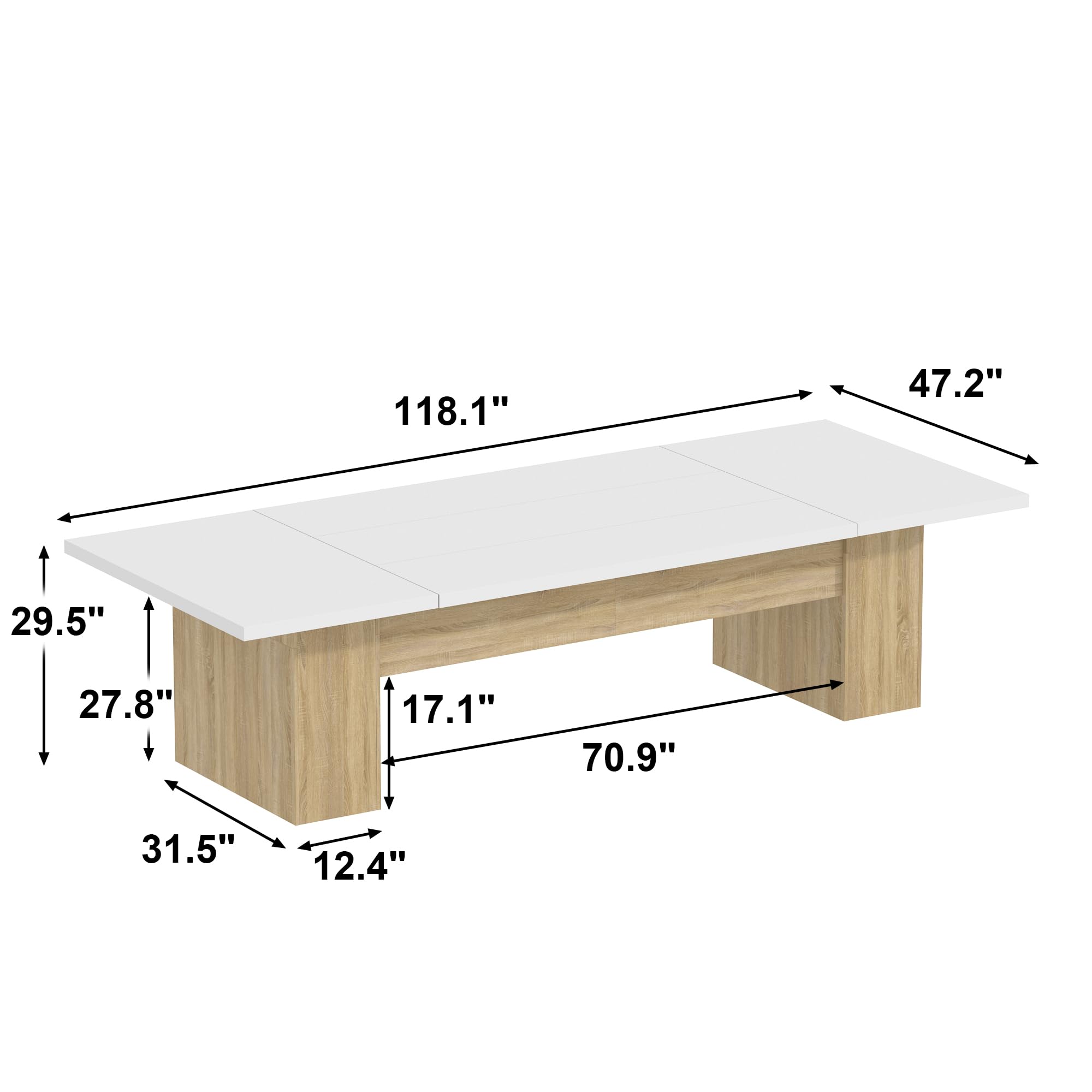 Large Rectangular Conference Table for 10-12 People