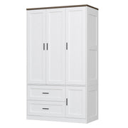 Freestanding Wardrobe Closet with Drawers & Shelves