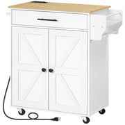 Rolling Kitchen Island with Power Outlet