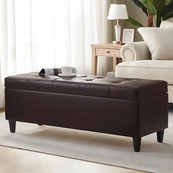 50.5" Tufted Storage Ottoman Bench
