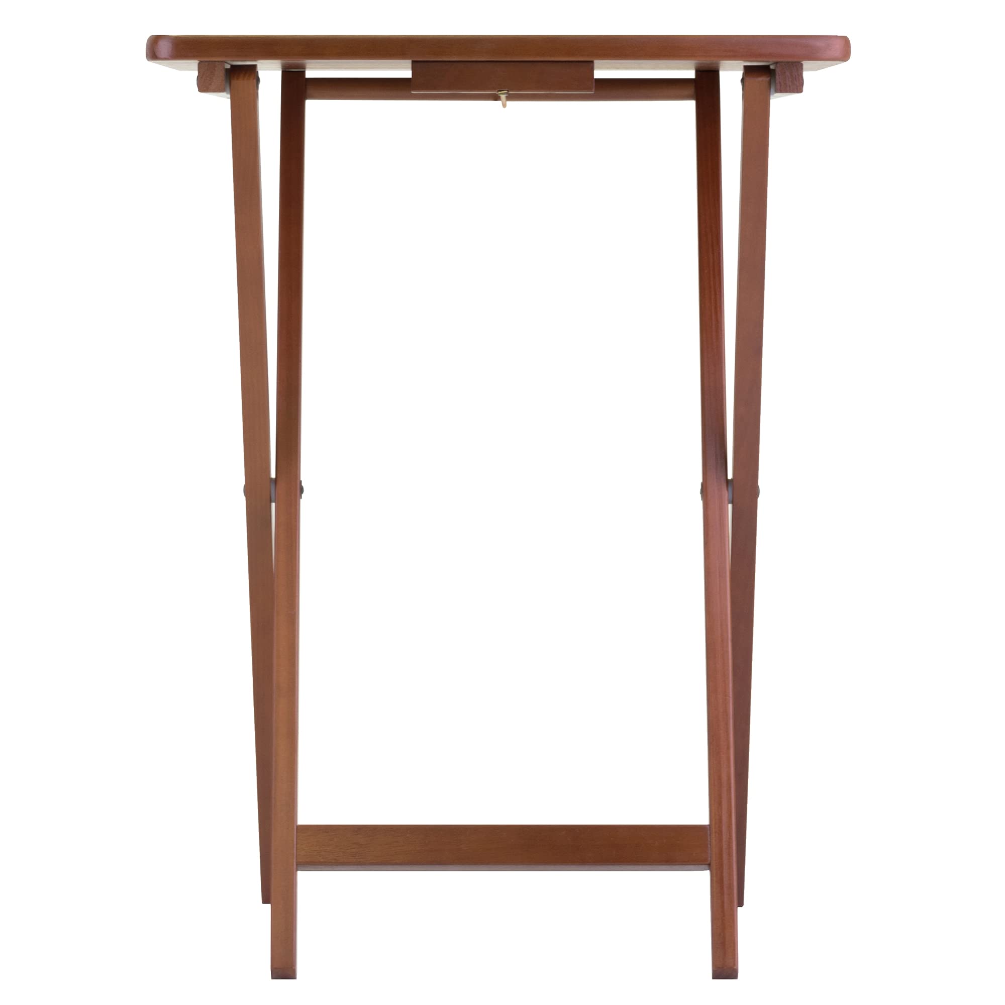 Winsome Alex Set of 4 Foldable Snack Tables with Storage Rack in Walnut, Easy to Store Portable Fold Up Table Set for Kitchen, Living Room TV Dining, Crafts, Puzzles, Work From Home