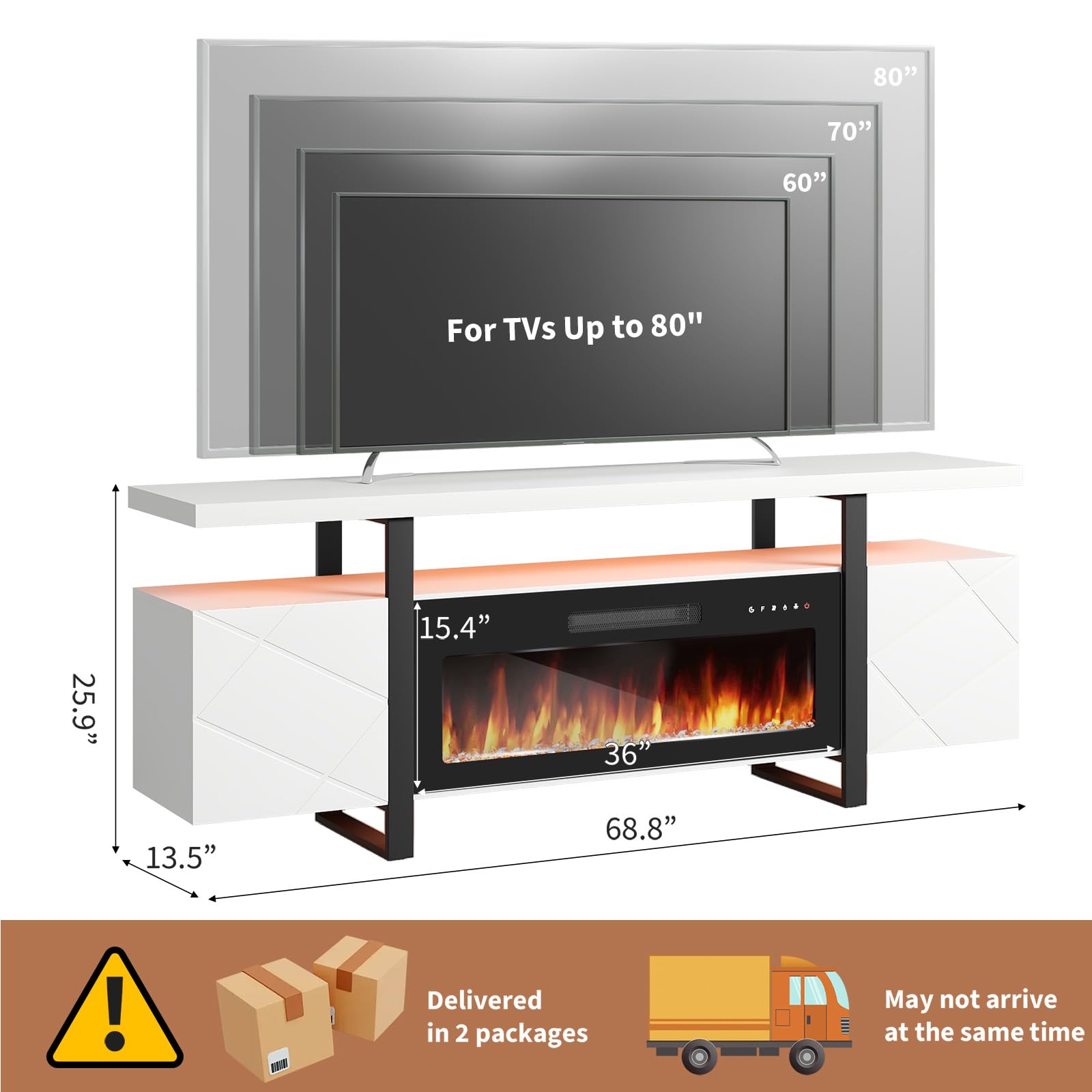 Fireplace TV Stand with 36" Electric Fireplace