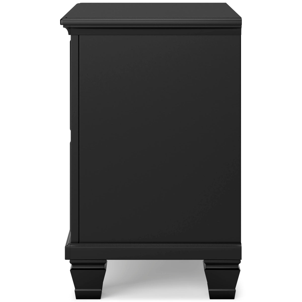 Black Two-Drawer Farmhouse Nightstand