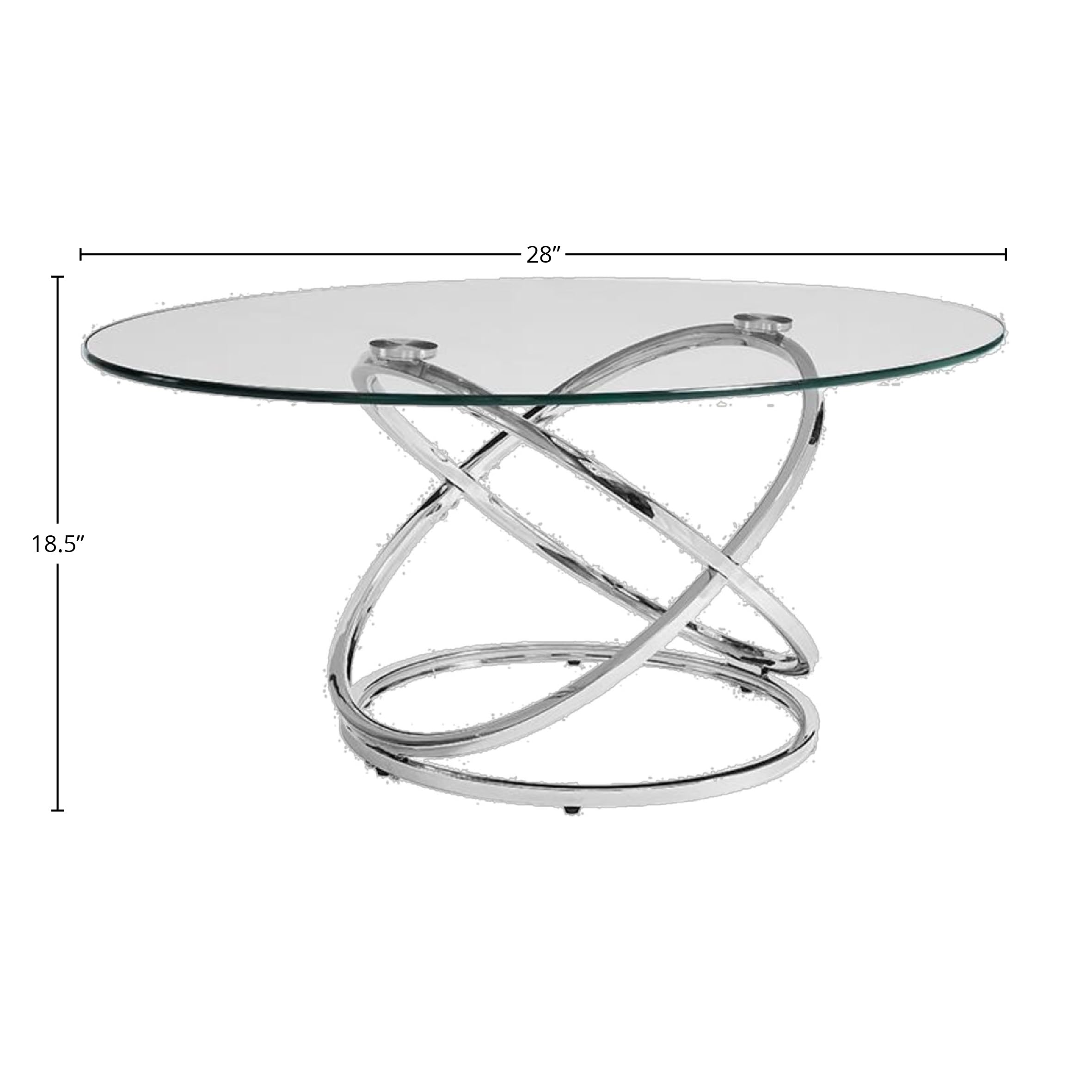 Chrome Glass 3-Piece Occasional Table Set