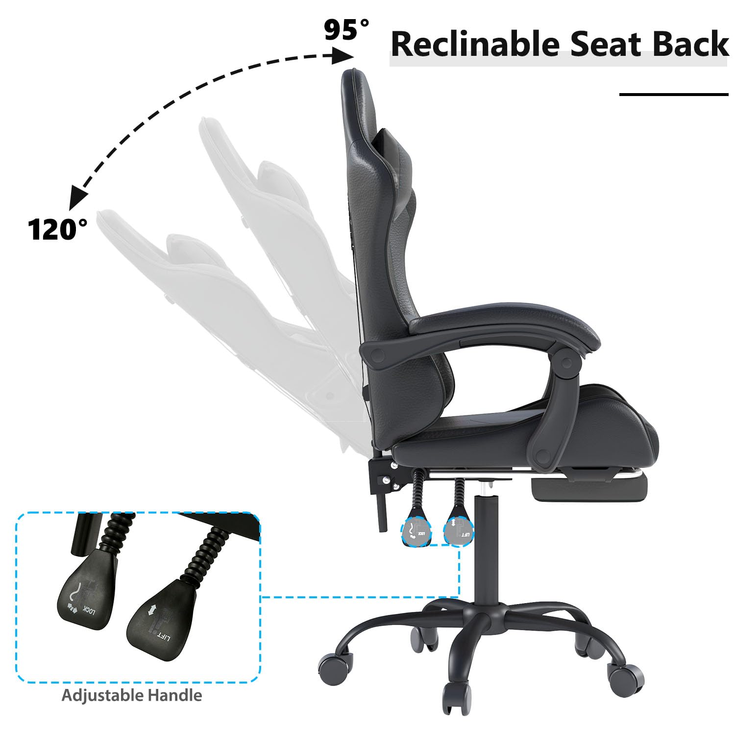 Gaming Chair with Headrest & Lumbar Support