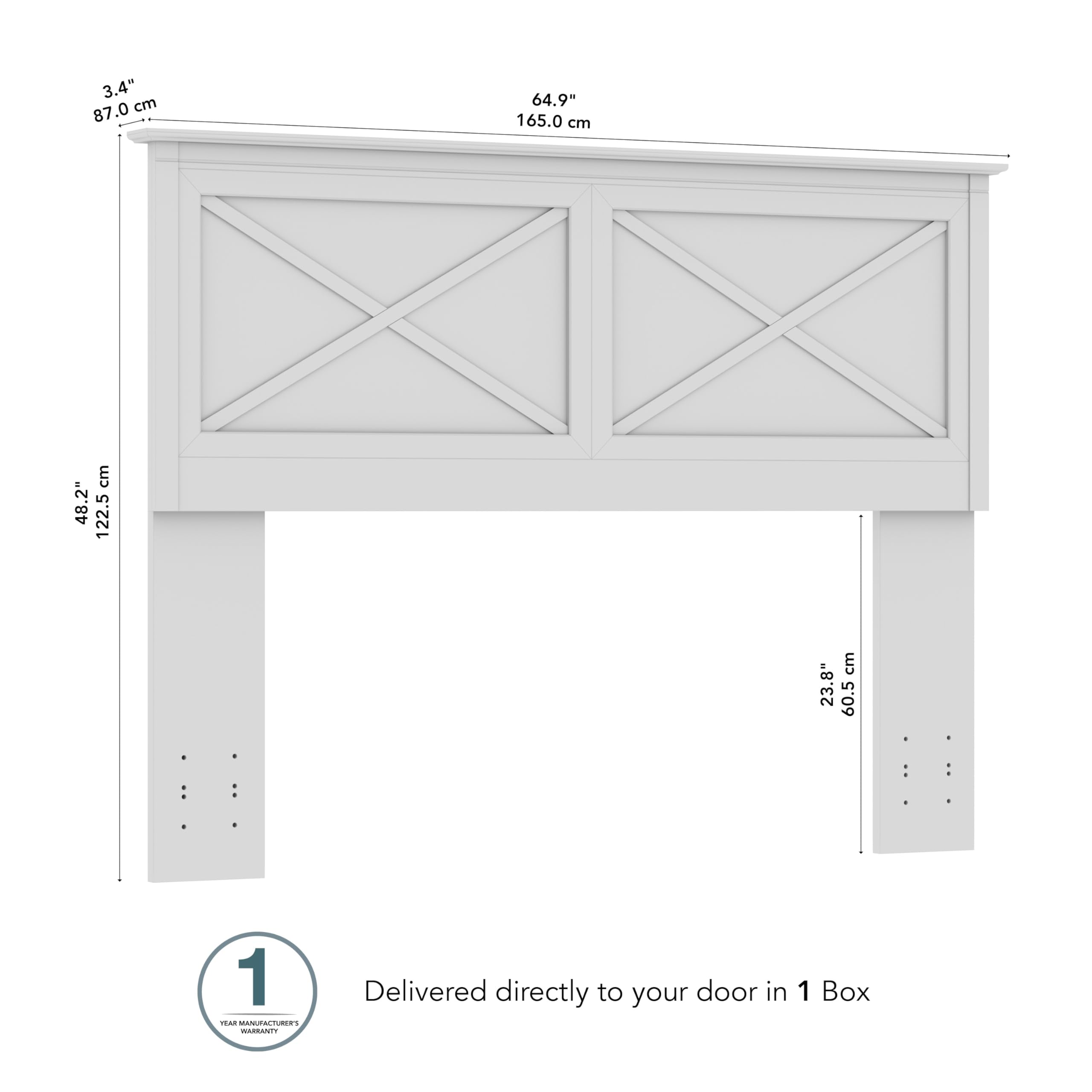 Full/Queen Farmhouse Headboard with X-Design