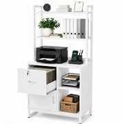 Vertical Filing Cabinet with Bookshelf