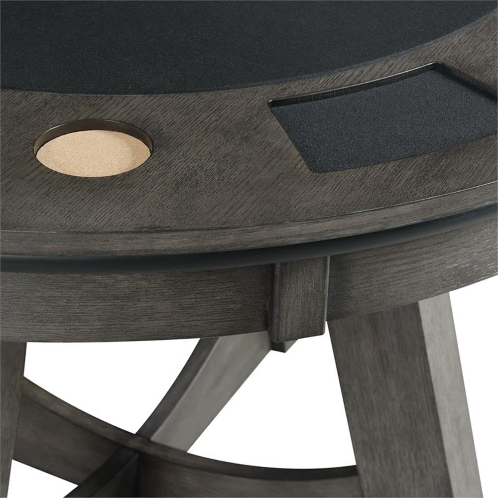 Round Game Table with Cup Holders