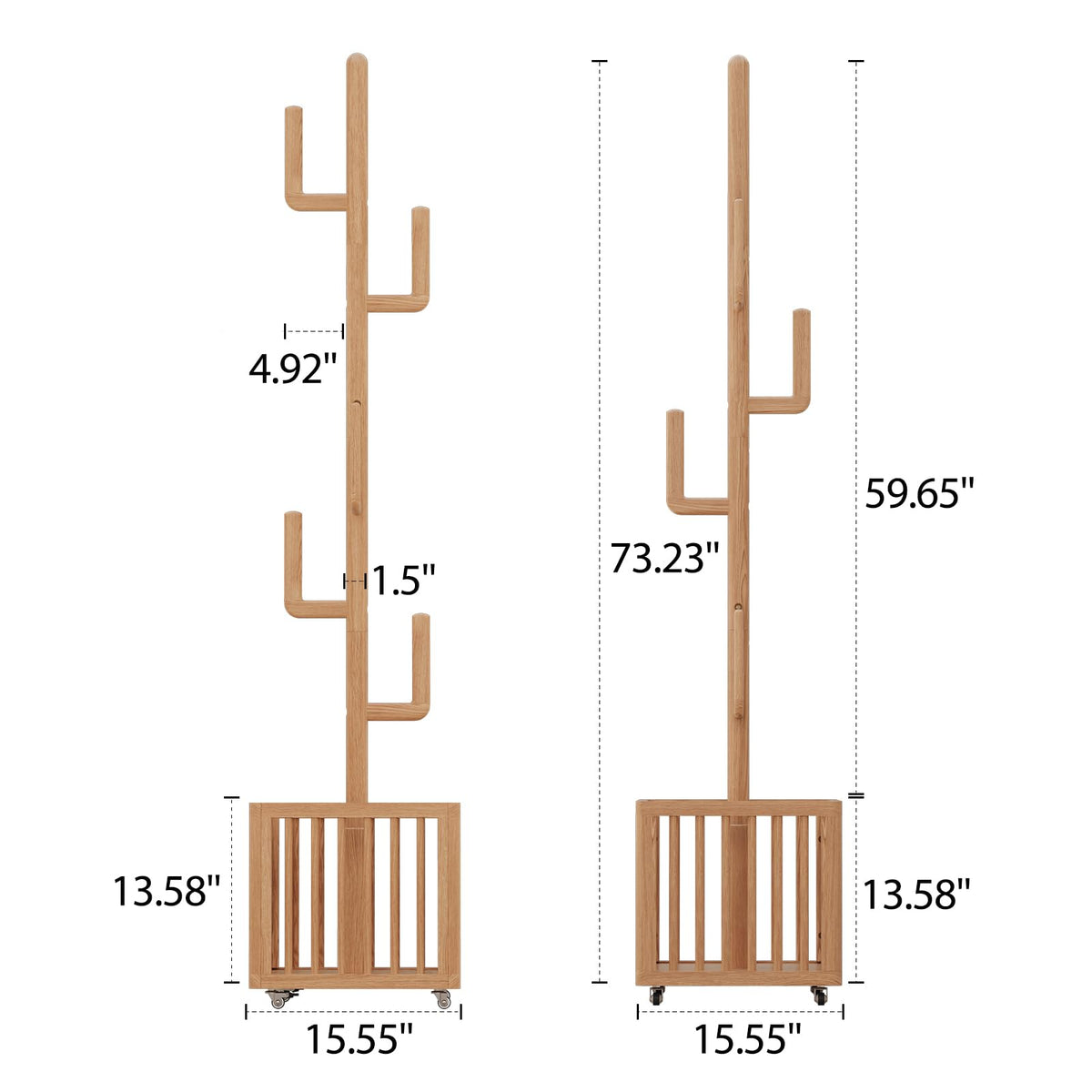 Wood Coat Rack with Storage