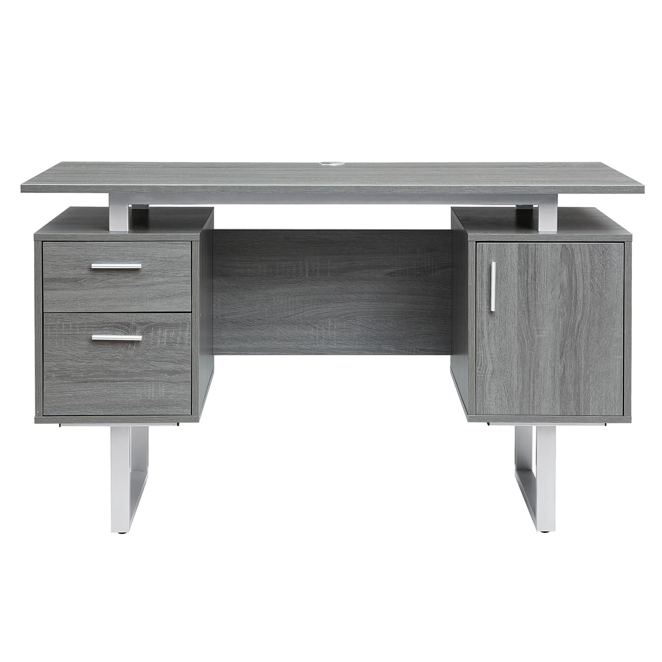 Modern Office Desk with Storage Drawers & File Cabinet