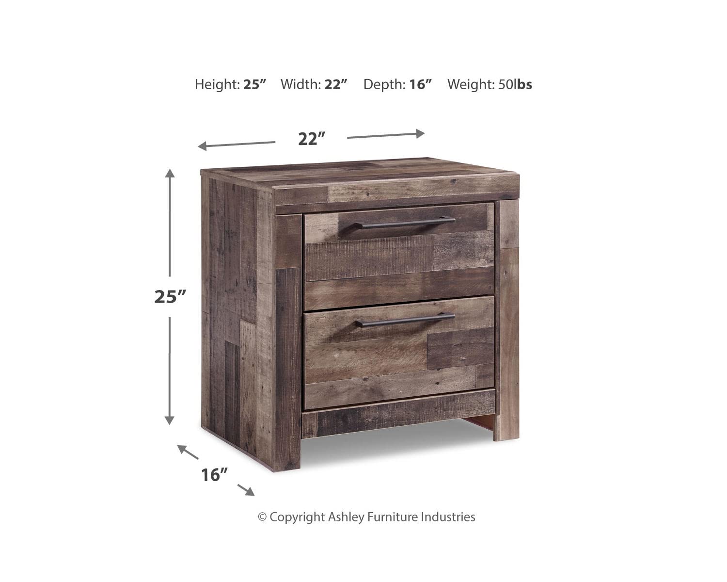 Signature Design by Ashley Derekson Nightstand, Multi Gray