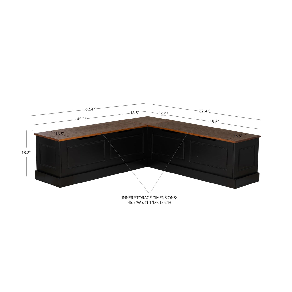 Backless Corner Storage Bench