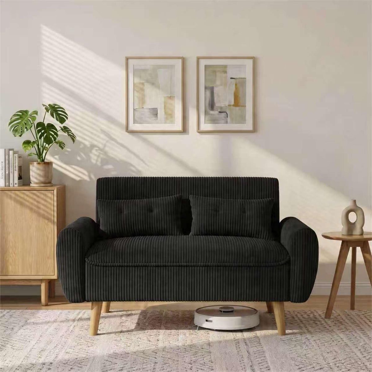Black Upholstered Loveseat