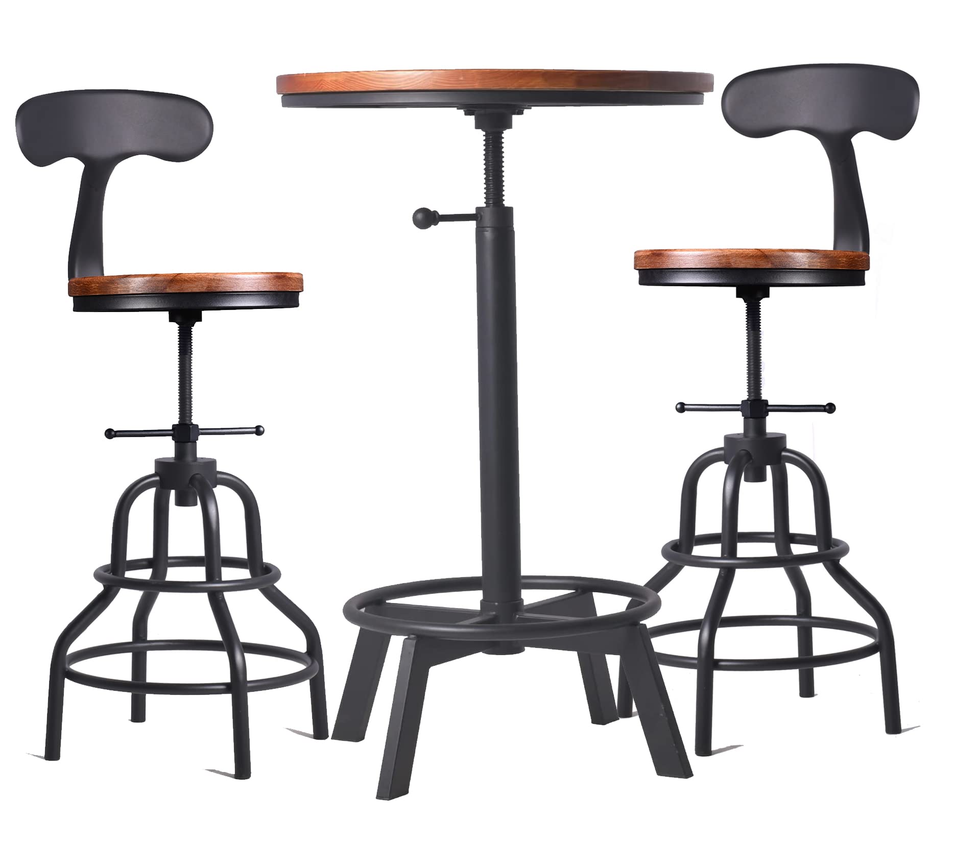Round Bar Table & Counter Stool Set, 3-Piece