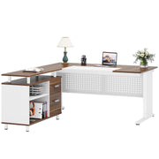 L-Shaped Executive Desk with Storage
