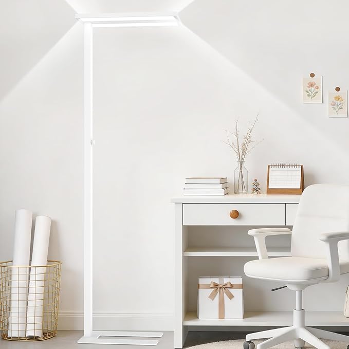 LED Uplight & Downlight Floor Lamp, 105W Dimmable Eye Care Standing Lamp