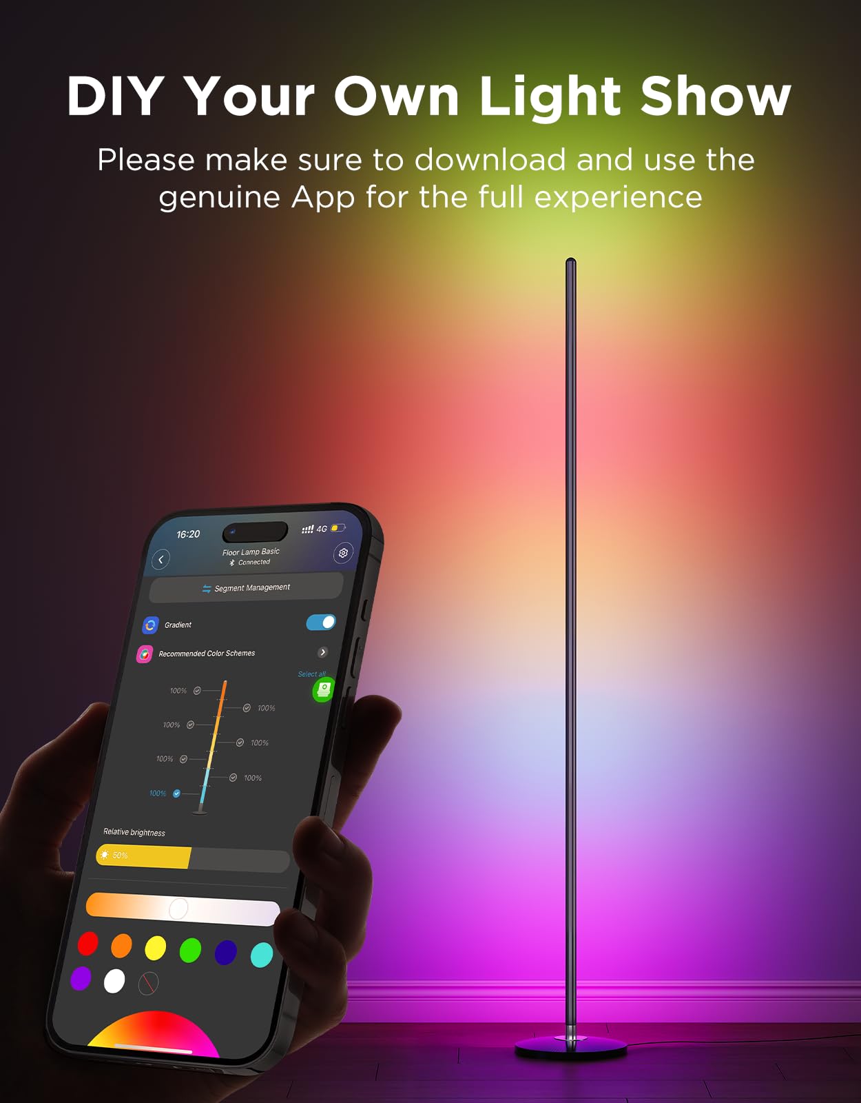 RGBIC LED Floor Lamp with Music Sync