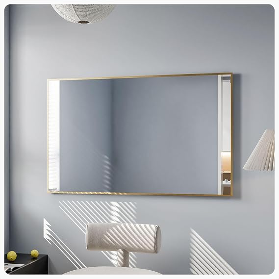Gold Rectangular Wall Mirror