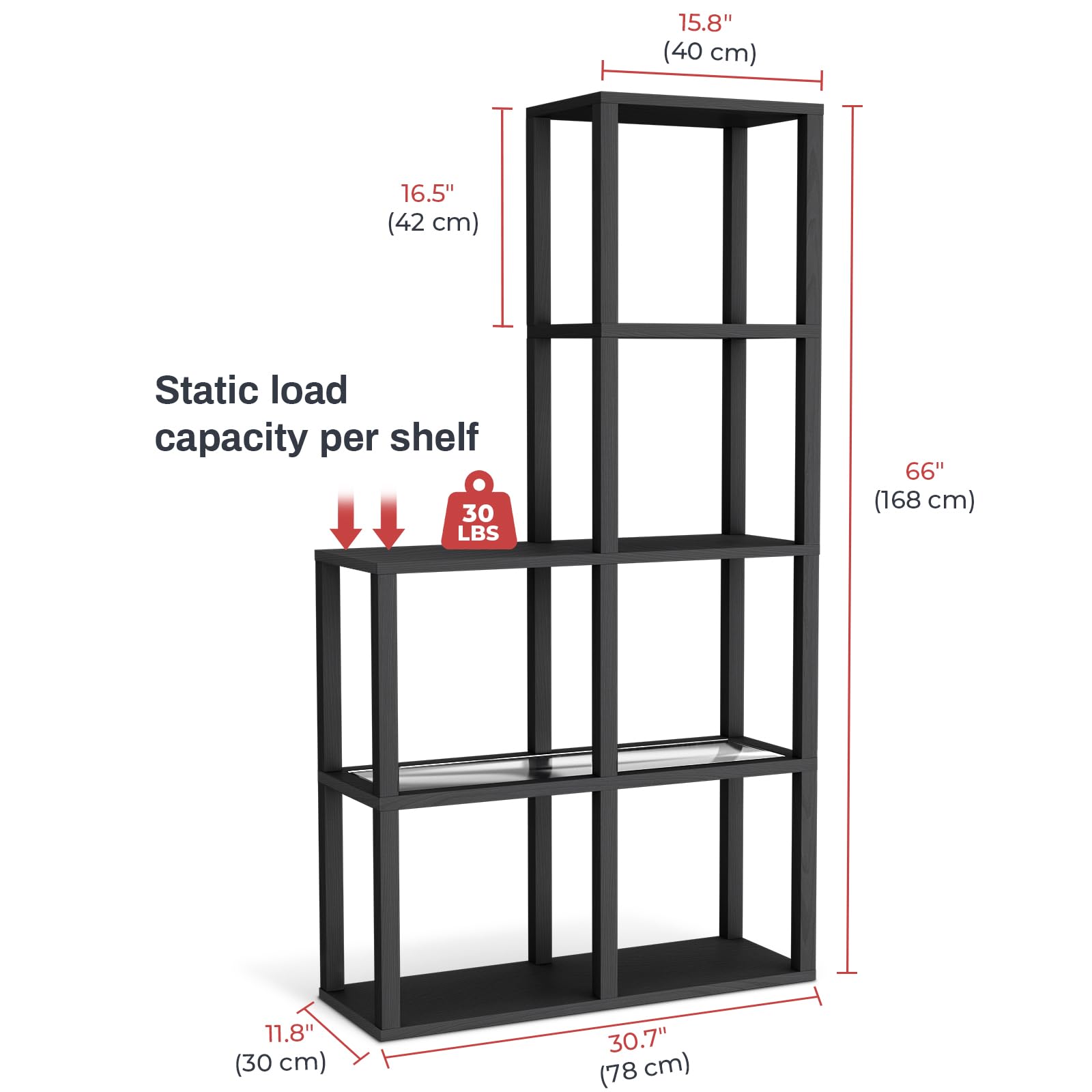 5-Tier Corner Display Shelf with LED Light