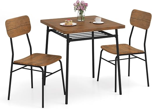 Dining Table Set with Storage Rack