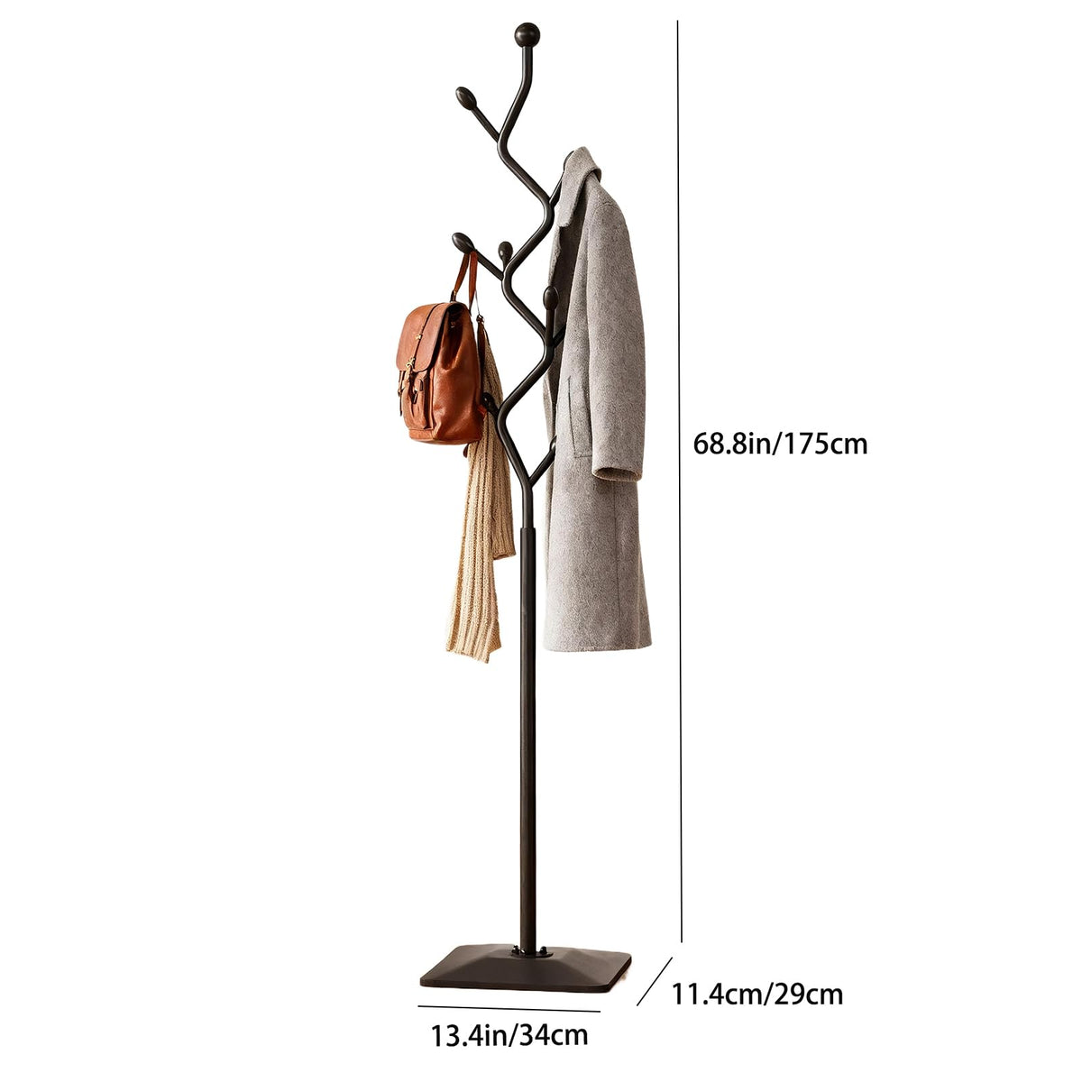 Metal Coat Rack with 8 Hooks