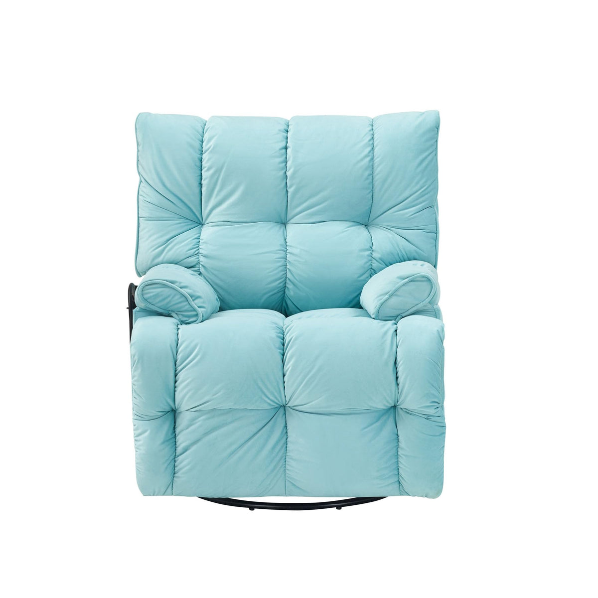 Velvet Recliner Chairs for Adults & Lazy Recliner Chair, Adjustable Backrest, Phone Stand, Suitable for Small Spaces, Living Room (Cyan)