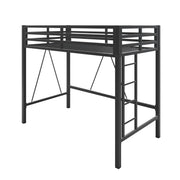 Twin Metal Loft Bed with Guardrail