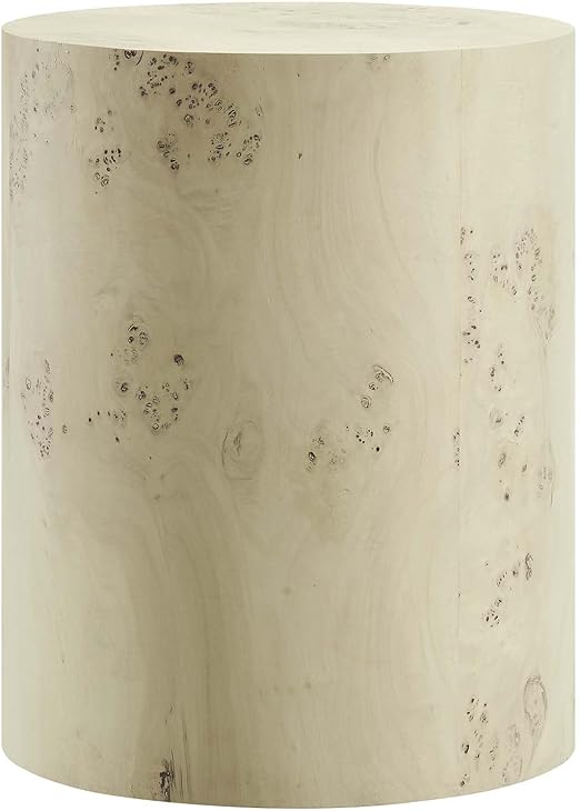 16" Round Burl Wood Side Table