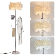 Feather Floor Lamp with Coat Rack