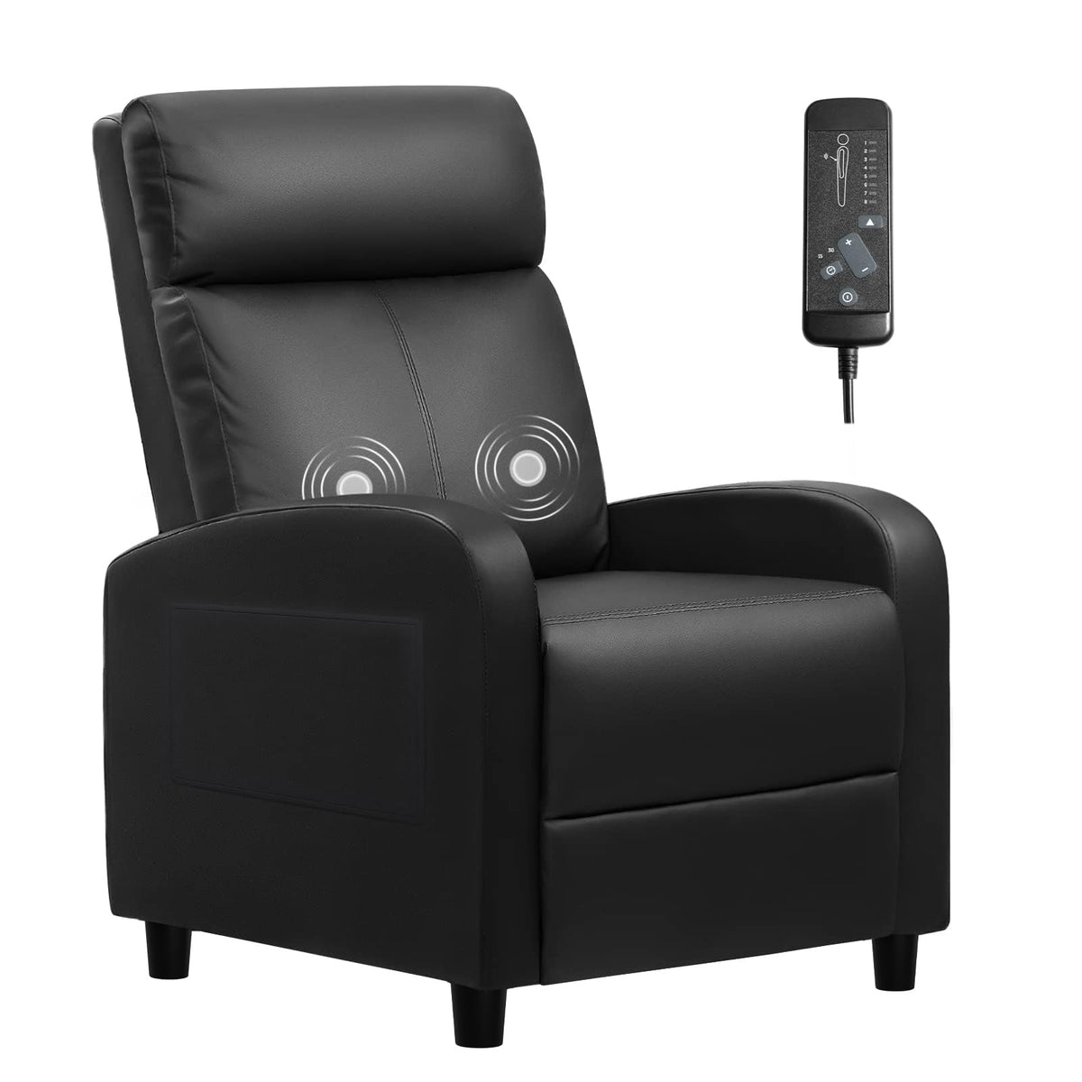 Furniwell Massage Recliner Chair for Living Room PU Leather Reclining Chair