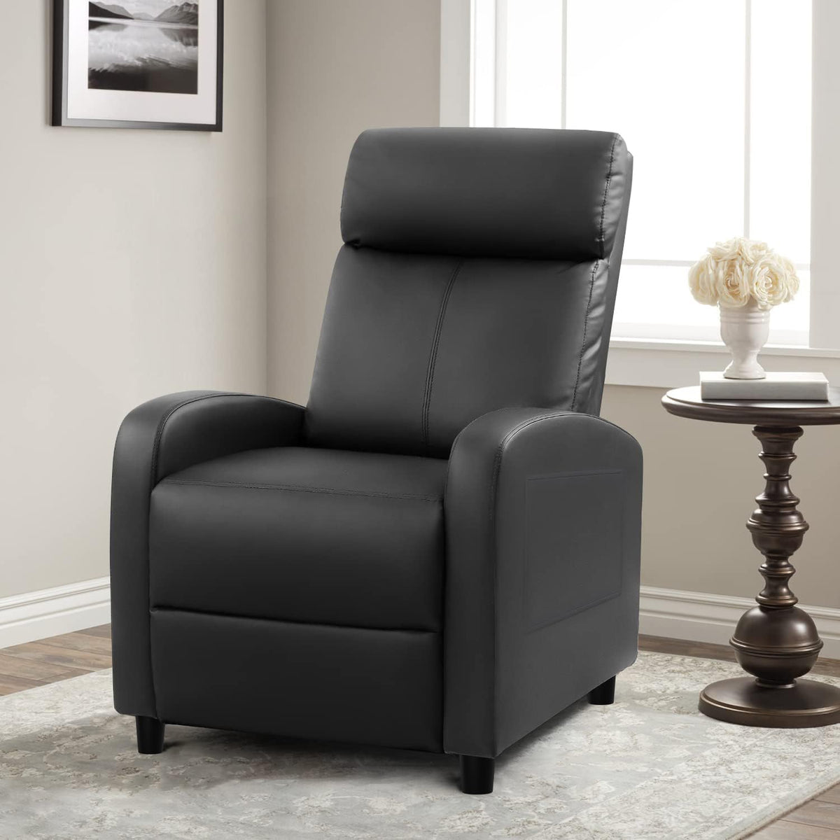 Furniwell Massage Recliner Chair for Living Room PU Leather Reclining Chair
