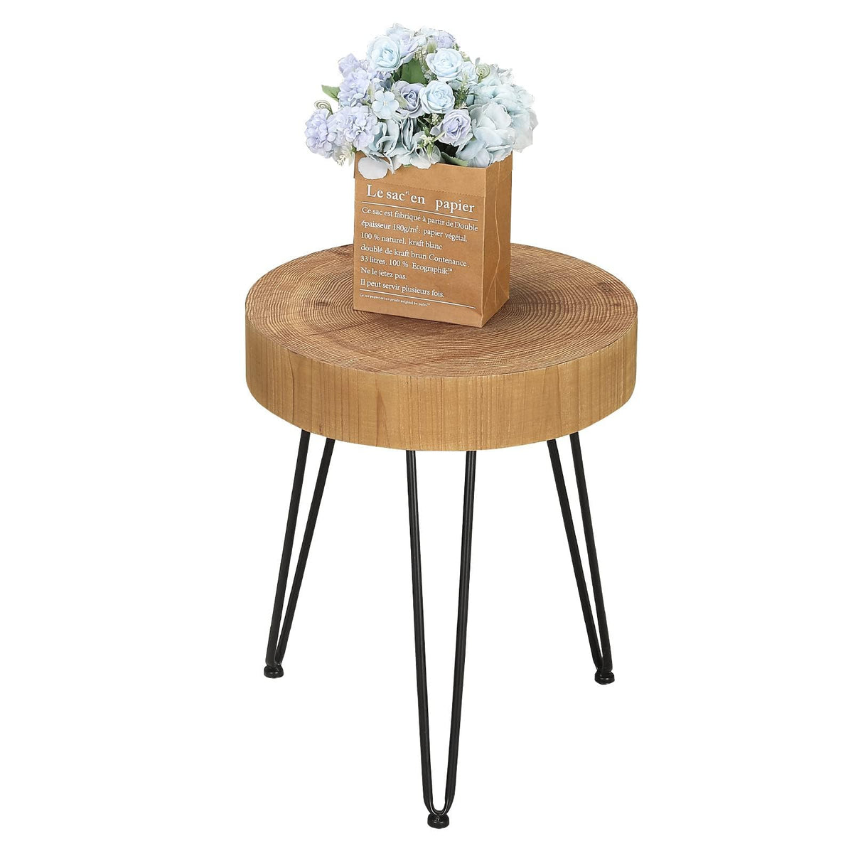 RUSTOWN Farmhouse Round Coffee Table Set of 2, Cocktail Table Sets