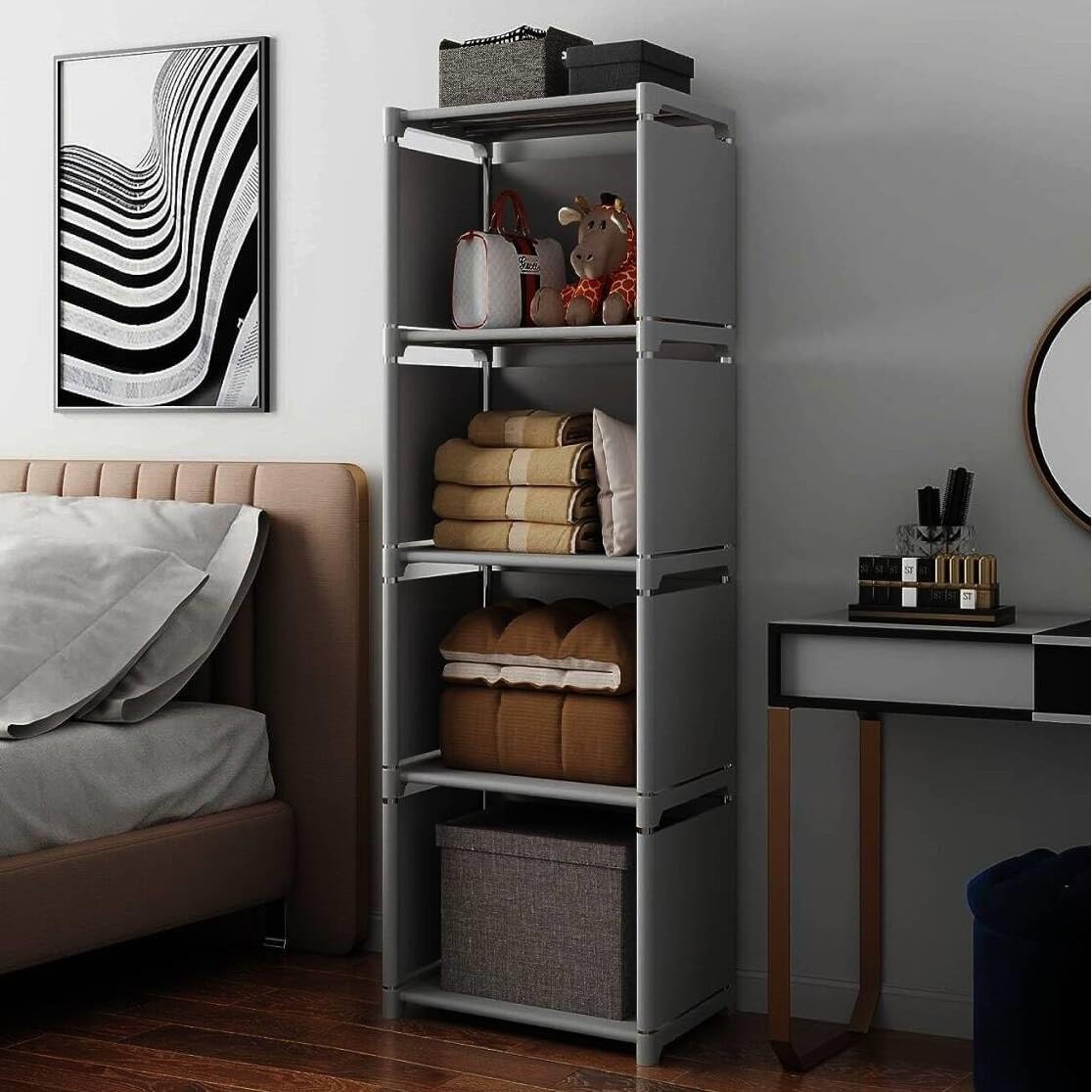 RIIPOO Storage Cubes Organizer Shelves, 4 Cube Bookcase Bookshelf for Bedroom Closet Small Spaces, Cube Storage Organizer Shelf for Kids Clothes Nursery