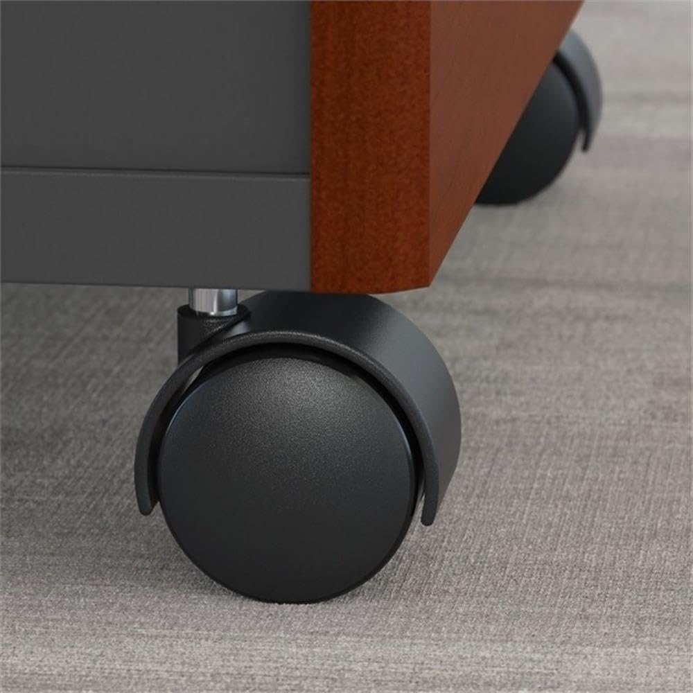 L-Shaped Office Desk with Mobile File Cabinet