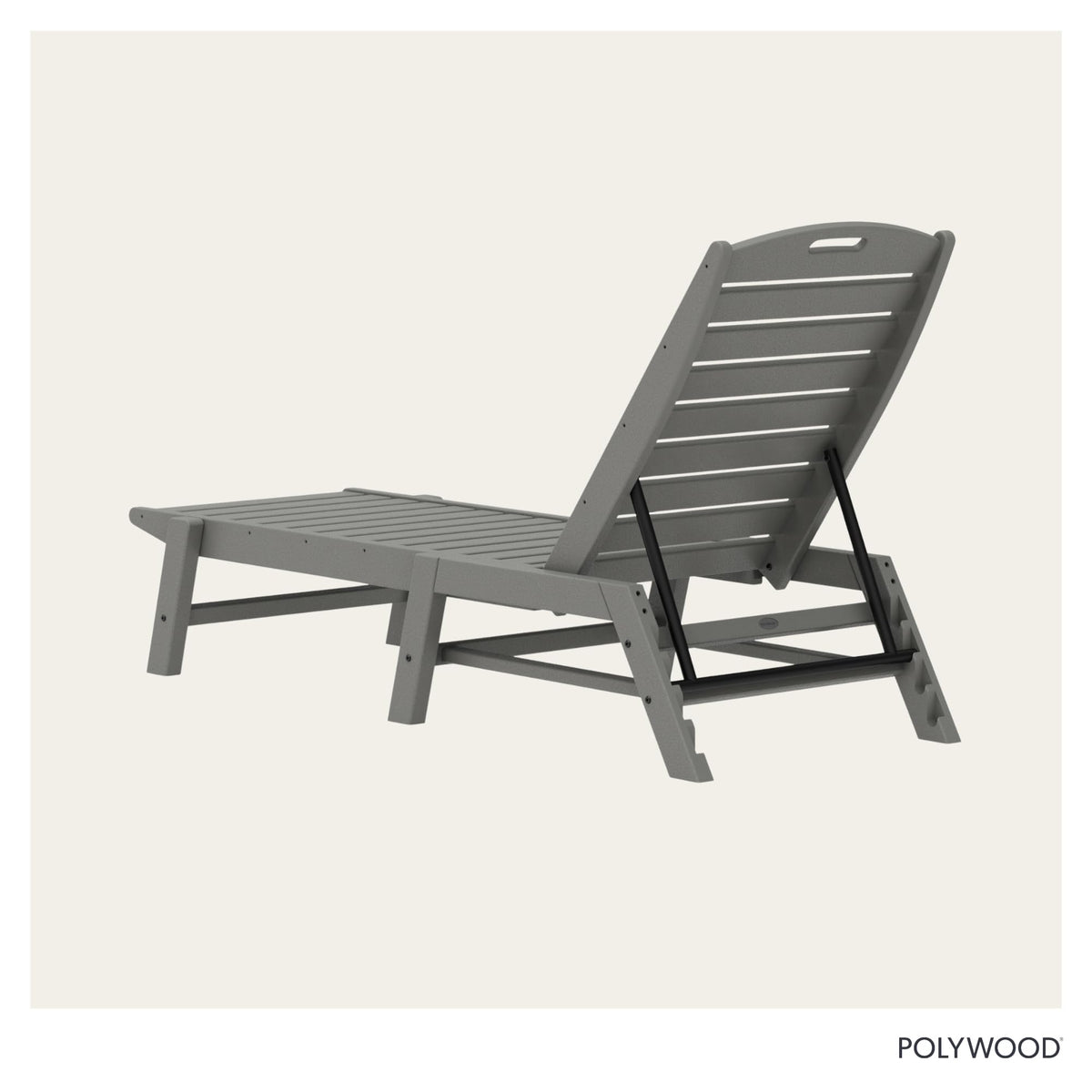 POLYWOOD Nautical Patio Chaise, Slate Grey