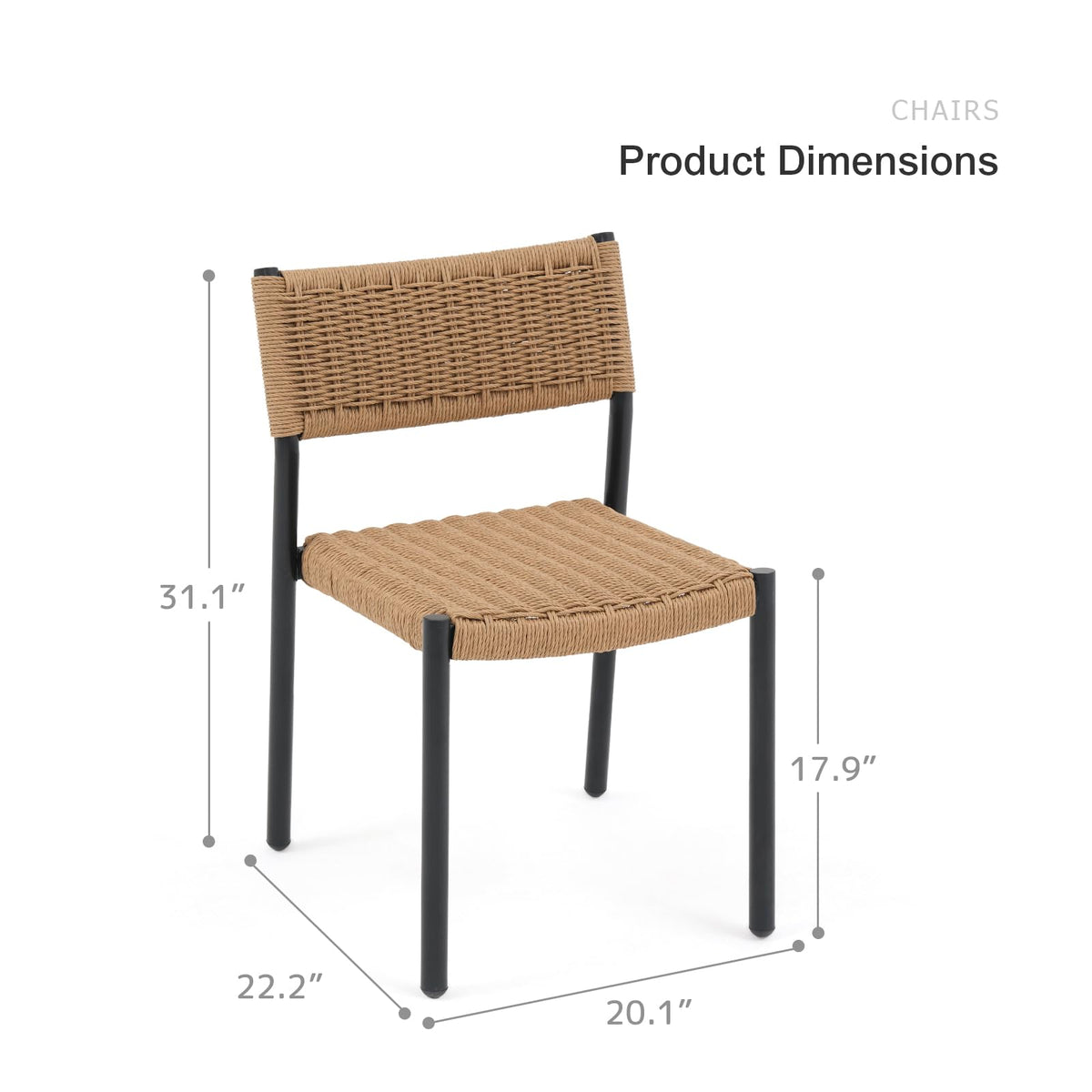 SUNSITT Patio Dining Chair Set of 2 Assembled Wicker Dining Chairs