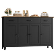 55" Buffet Cabinet with Drawers & Adjustable Shelves
